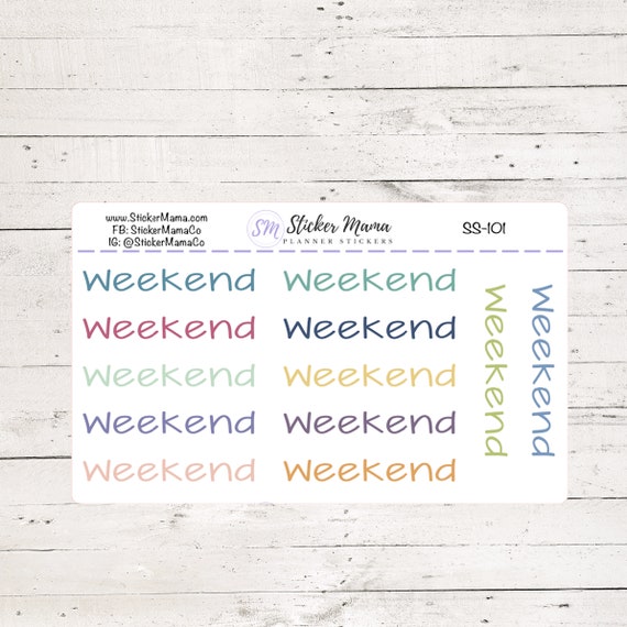SS-101 - WEEKEND JenPlans SCRIPT Planner Stickers - Script Stickers
