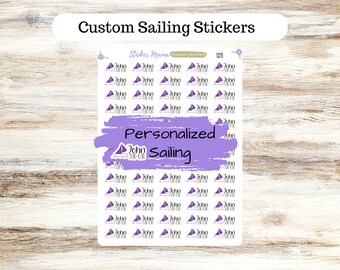 1213 CUSTOM PERSONALIZED Sailing Stickers || Sailing Practice Planner Stickers ||