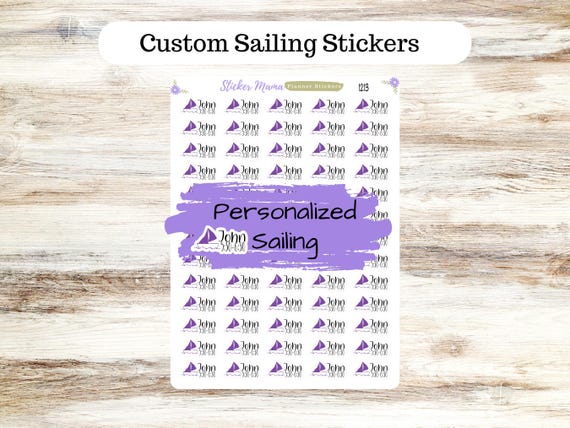 1213 CUSTOM PERSONALIZED Sailing Stickers || Sailing Practice Planner Stickers ||