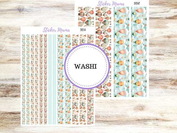 Washi Planner Sticker Sheet | 3113 Hot Air Balloons
