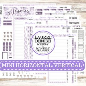 LAUREL DENISE MINI Week + Month Planner Kit #3123 || Laurel Denise Sticker Kit  || Laurel Denise Horizontal Vertical || Lavender Lust