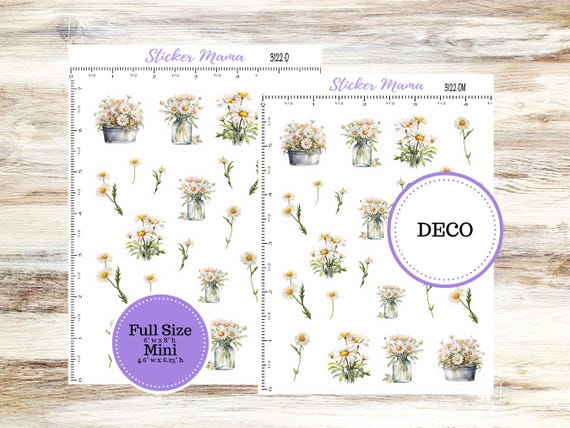 DECO-3122 || Vintage Bloom Deco || PLANNER STICKERS || Deco Stickers ||  Deco