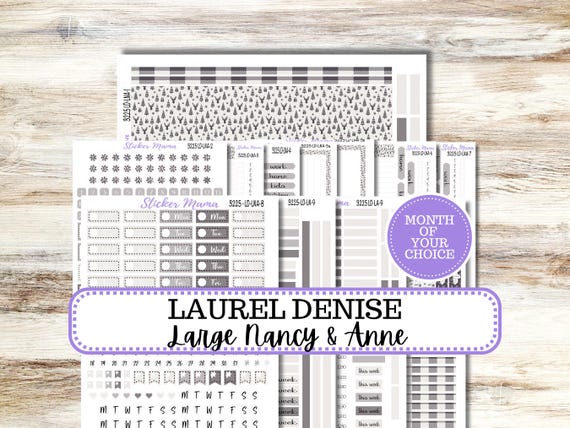 Laurel Denise Large Nancy & Anne Planner Sticker Kit 3225 | Sleek Season Month of Choice | Redesigned 9-26