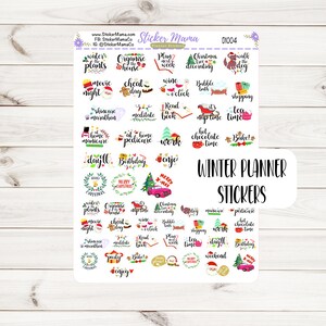 D1004 || WINTER PLANNER STICKERS || Winter Stickers || Planner Stickers for Winter
