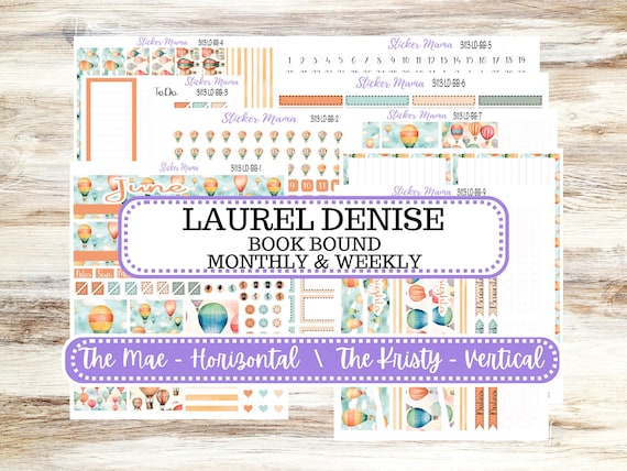 Laurel Denise Mae and Kristy Planner Sticker Kit | Book-Bound | BookBound | June Hot Air Balloon #3113 | 3-26