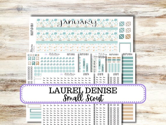 Laurel Denise Small Scout Planner Sticker Kit 3227 | January Cozy Winter | Redesigned 10-26