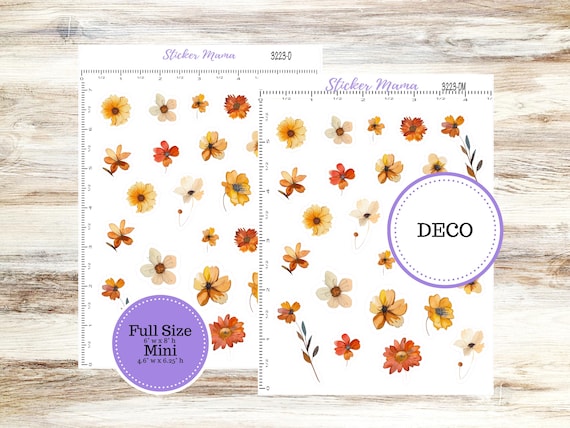 DECO-3223 | Fall Pressed Flowerrs | Planner Stickers | Fall Stickers | November