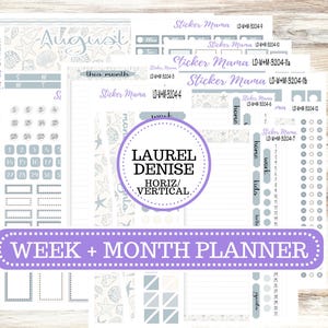 LAUREL DENISE Week + Month PLANNER Monthly Kit #3204 || Laurel Denise Kit || Laurel Denise Horizontal Vertical || Coastal Charm || May 25