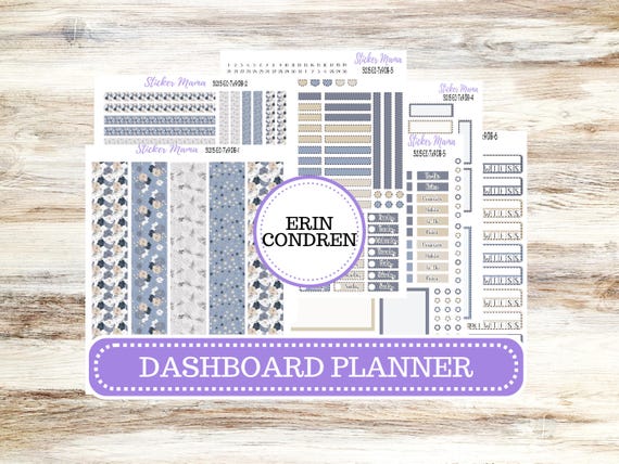 Erin Condren Dashboard Planner Sticker Kit | DB-3215 Charming Roses