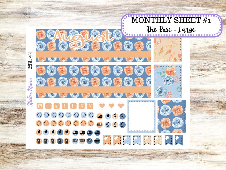 Laurel Denise Large Rose Planner Sticker Kit | 4-COLUMN (formerly ...