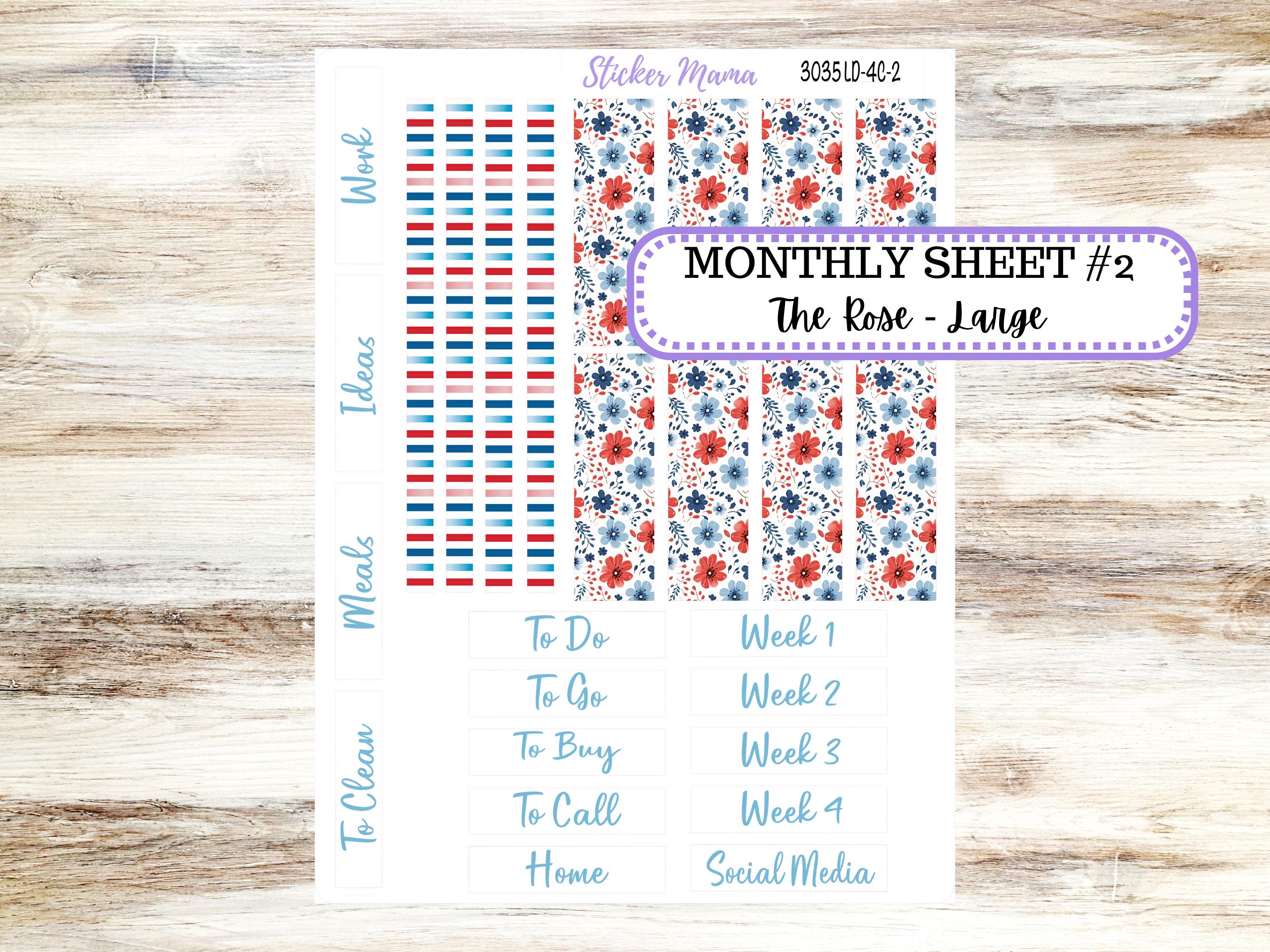 Laurel Denise Large Rose Planner Sticker Kit | 4-COLUMN (formerly ...