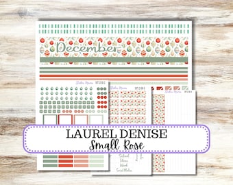 Laurel Denise Small Rose Planner Sticker Kit 3117 | 4 Column Mini | December Jolly Jewels | 9-26