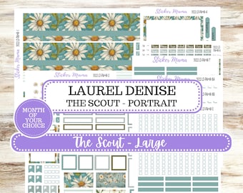 Laurel Denise Large Scout Planner Sticker Kit | Portrait Weekly + Monthly | Vintage Bloom #3122 | 11-25