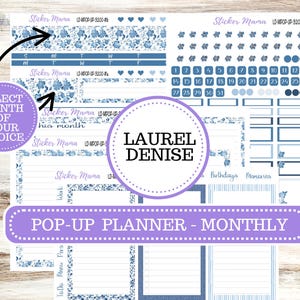 LD Monthly POP-UP Planner Kit #3200 || Cool Blue || Laurel Denise Kit || Laurel Denise Stickers || April 25