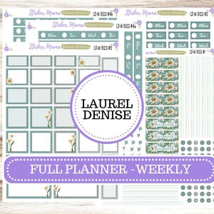 LAUREL DENISE WEEKLY Planner Kit #3122 || Laurel Denise Kit || Laurel Denise Stickers || Laurel Denise Horizontal Vertical || Vintage Bloom