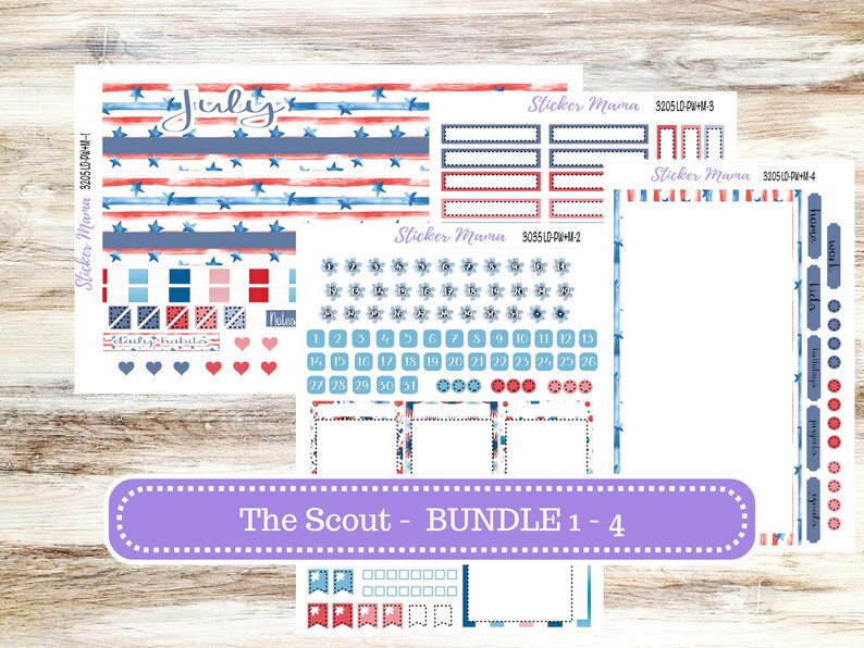 Scout Guide Sticker Laurel Denise Large Scout Planner Sticker Kit | Portrait Weekly ...