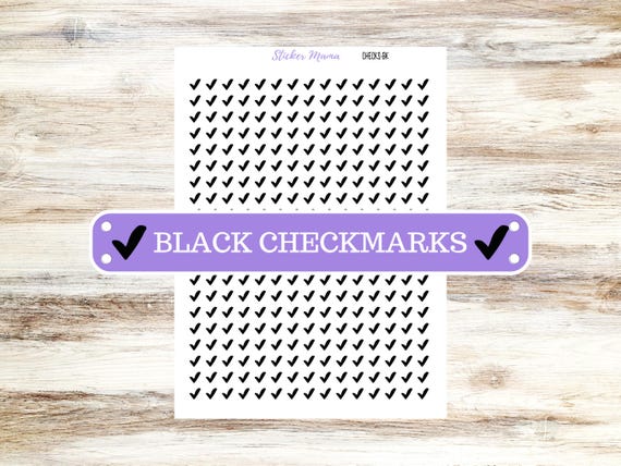Checkmarks | Planner Stickers | Black Checks