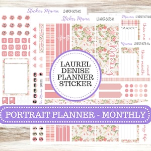 LAUREL DENISE Monthly PORTRAIT || Planner Kit #3075 || Shabby Chic Roses || Laurel Denise Kit || Laurel Denise Stickers ||  ld