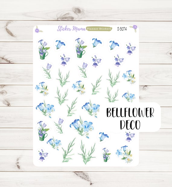 DECO-3074 "BELLFLOWER"  || Deco PLANNER Stickers || Spring Stickers || Planner Stickers for Winter || Easter Planner Stickers