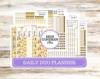 Erin Condren Daily Duo Planner Kit DD 3220 | Sunflower Harvest  | Full Month Kit