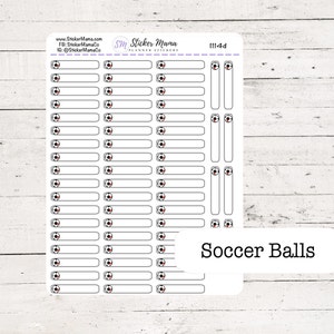 SS-1114d - DOODLE SOCCER Balls Planner Label Stickers  - Soccer Stickers - Soccer Games - Soccer Practice