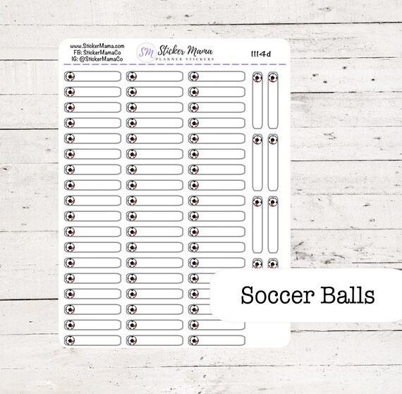 SS-1114d - DOODLE SOCCER Balls Planner Label Stickers  - Soccer Stickers - Soccer Games - Soccer Practice