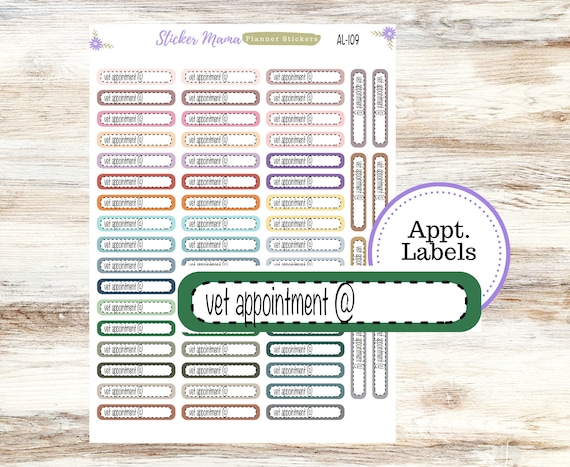 AL-109 || VET APPOINTMENT Labels || Planner Stickers || Labels Sticker || Vet Appointment Stickers