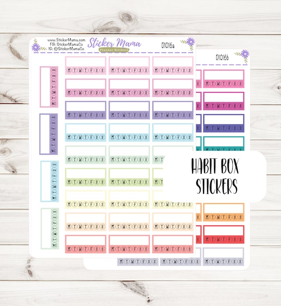 D1016 || FULL BOX CHECKLIST Stickers || Checklist Stickers || Planner Stickers for Checklists