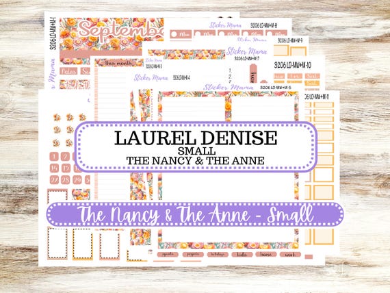 Laurel Denise Small Anne and Nancy Planner Sticker Kit | September 3206 Falling Colors | 6-26