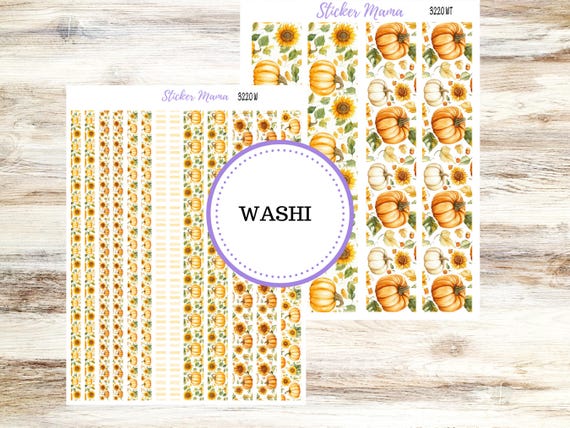 Washi Planner Stickers | Sunflower Harvest 3220