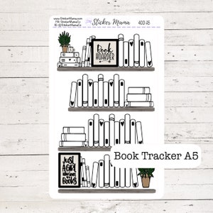 BOOK TRACKER 4001 - A5 Book Planner Stickers - Book Tracker Sticker - Reading Log Sticker