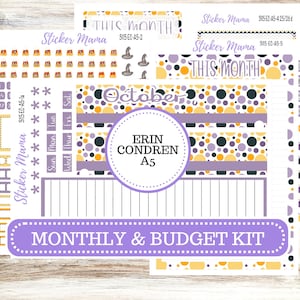 ERIN CONDRE Monthly Kit-3115 || A5 || Spookey Palette Stickers  || - ec October Monthly Kit - Monthly Planner Kits - Monthly Budget