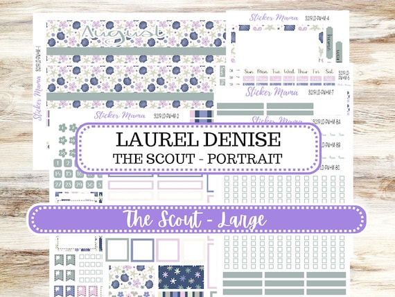 Laurel Denise Large Scout Planner Sticker Kit | Portrait Weekly + Monthly | August Blossom Breeze 3219 | 5-26