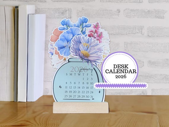 Flower Desk Calendar 2026 || Holiday, Christmas, Teacher, Co-Worker, Birthday Gift