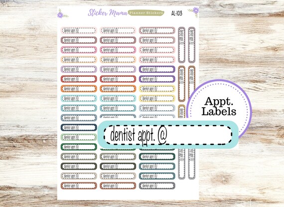 AL-103 || DENTIST APPOINTMENT Labels || Planner Stickers || Labels Sticker || Ortho Appointment Stickers