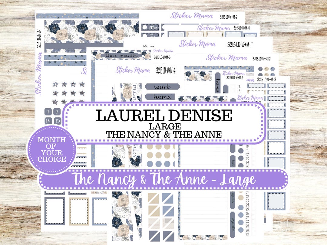 Laurel Denise Large Nancy & Anne Planner Sticker Kit | Vertical ...