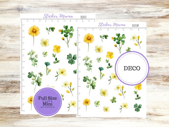 DECO-3213 || Lucky Blossoms Deco || PLANNER STICKERS || Planner Deco Stickers || March Deco