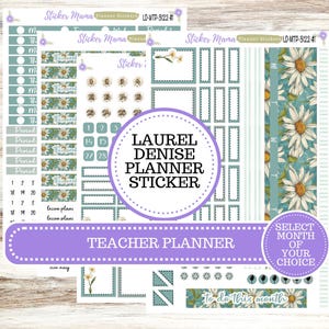 LAUREL DENISE TEACHER Planner Kit #3122 || Vintage Bloom ||Laurel Denise Kit || Laurel Denise Stickers || Laurel Denise Horizontal Vertical