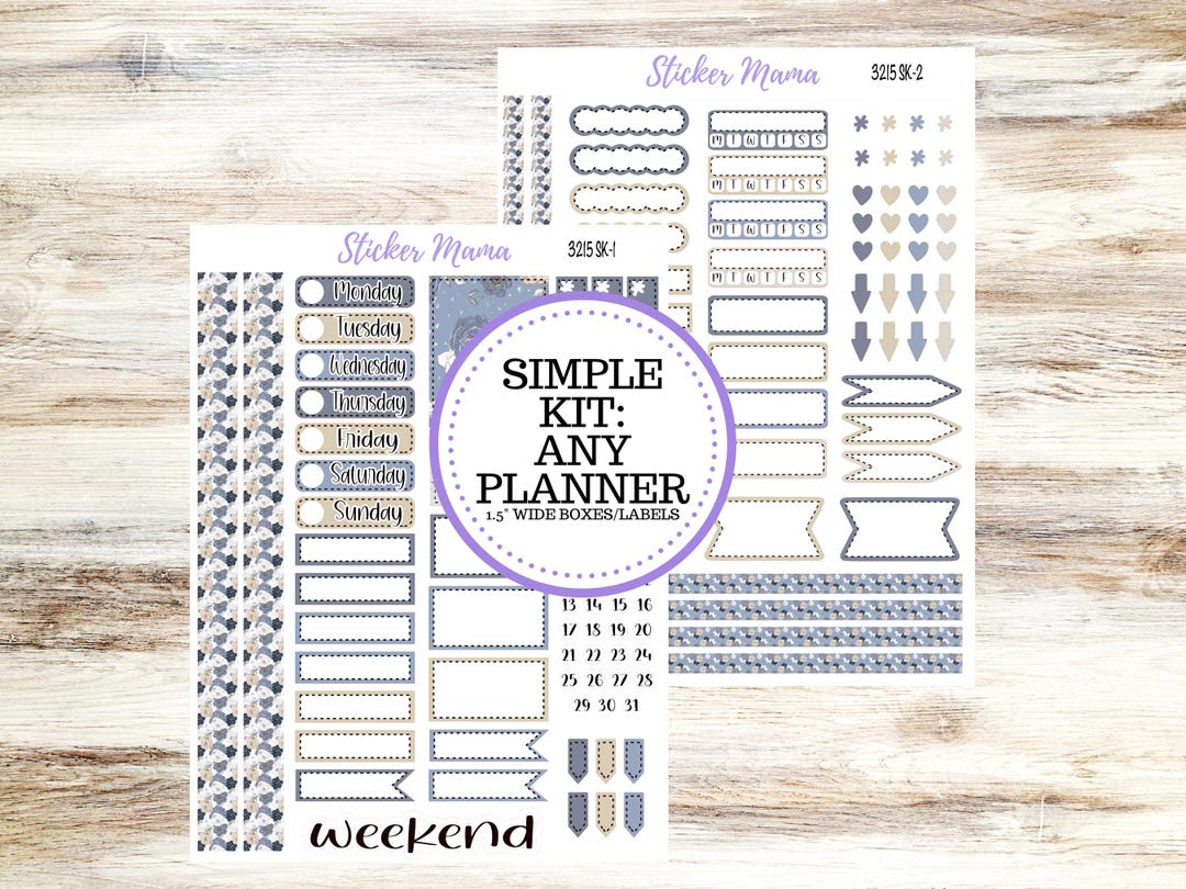 Simple Planner Sticker Kit | 1.5" Planner Stickers | Charming Roses ...