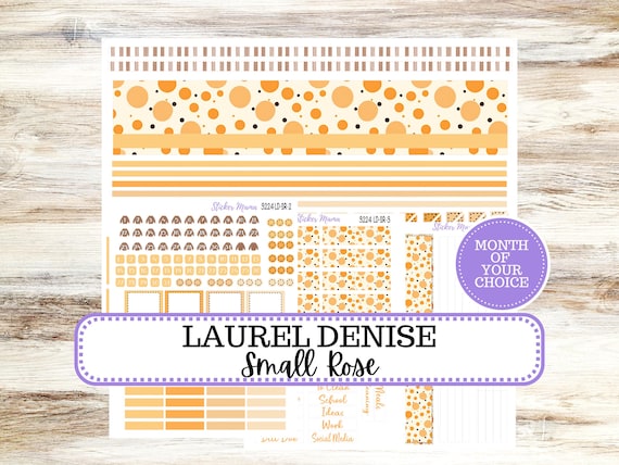 Laurel Denise Small Rose Planner Sticker Kit | #3224 Fall Polka Dots | Choose your own Month | 8-26