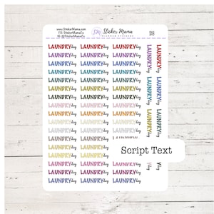 LAUNDRY DAY SCRIPT Planner Stickers S118 Farbe Schreibschrift Schriftart Planer Stickers For Work Planner Stickers Go to Work Sticker