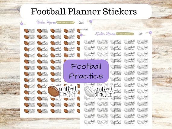 SS-1202 FOOTBALL PRACTICE Stickers || Football Planner Stickers || Football Sports Stickers || Football Games || Football Practice