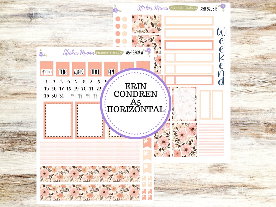 ERIN CONDREN A5 Horizontal 3203 Pretty in Pink Kit A5 Weekly Kit ...