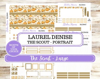 Laurel Denise Large Scout Planner Sticker Kit | Portrait Weekly + Monthly | Month of your Choice Fall | 3116 Pumpkin Spice | 7-26