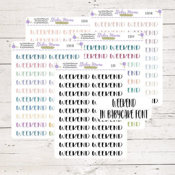 S-301 - WEEKEND STICKERS || Weekend Planner Stickers || Script Stickers