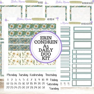 A5-DAILY DUO-Kit #3122  || Vintage Bloom || Planner Stickers - Daily Duo A5 Planner - Daily Duo Stickers - Daily Planner
