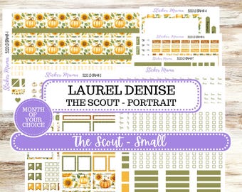 Laurel Denise Small Scout Planner Sticker Kit | Portrait Weekly + Monthly | Choose Your Month Fall | 3220 Sunflower Harvest | 6-26