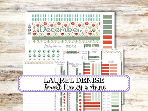 Laurel Denise Small Anne and Nancy Planner Sticker Kit 3117 | December Jolly Jewels | Redesigned 9-26