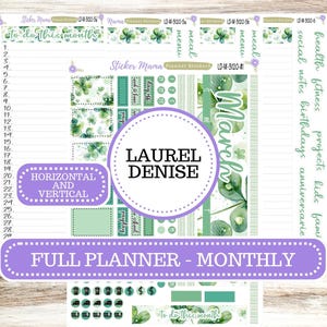 LAUREL DENISE PLANNER Monthly Kit #3120 || Laurel Denise Kit || Laurel Denise Stickers || Ld Horizontal Vertical || Shamrock Magic