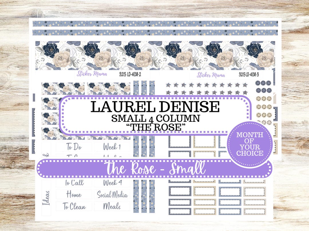 Laurel Denise Small Rose Planner Sticker Kit | 4 Column Mini | Project ...